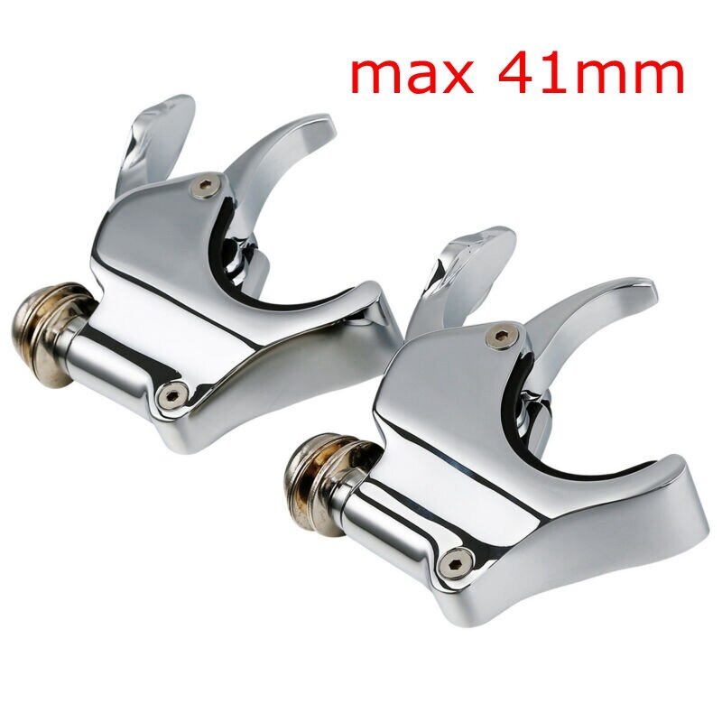 Pare-brise de moto 39/41/49mm à dégagement rapide, pinces de pare-brise pour Harley Dyna Sportster XL1200 XL883 FXDB Street Bob Fat Bob: 41mm chrome