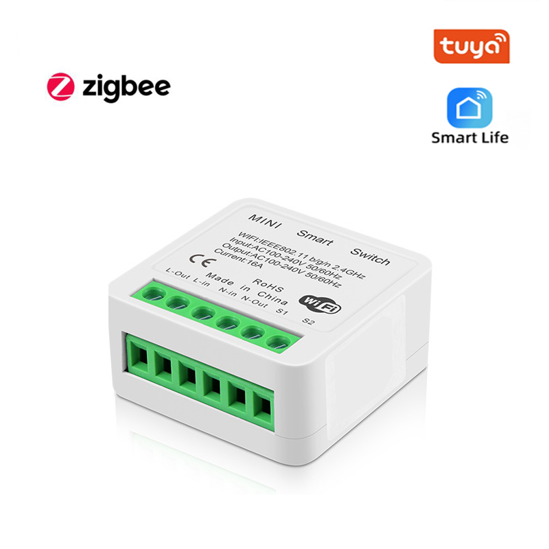 16A Tuya Ewelink Zigbee WIFI Mini Clever Lichtschalter DIY 2-Wege-Fernbedienungsschalter mit Alexa Alice Google Heimat Clever Leben: Blau
