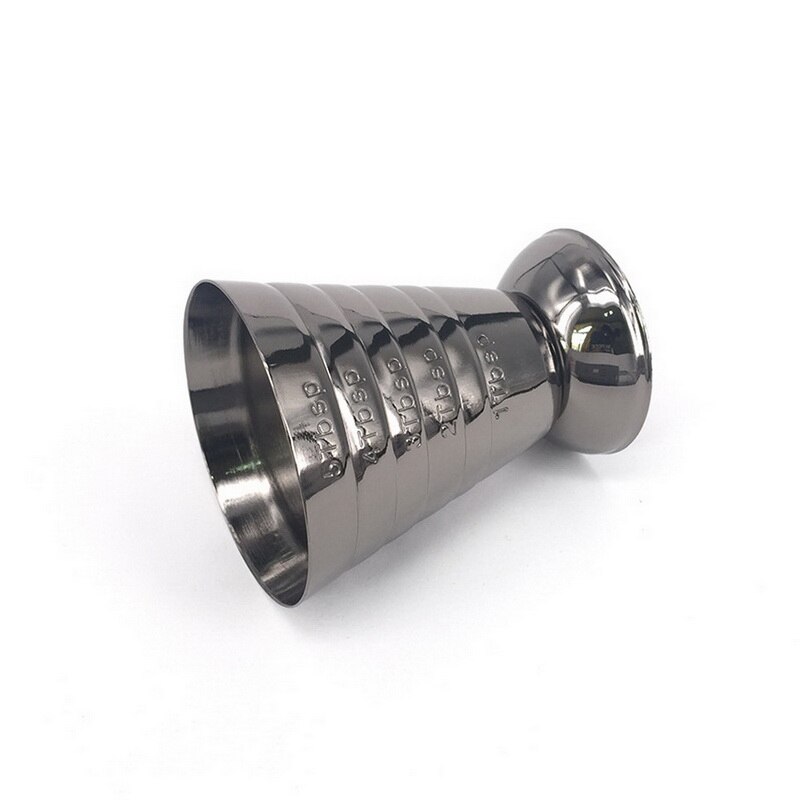 75ml Measuring Shot Cup Stainless Steel Ounce Jigger Bar Cocktail Drink Mixer Liquor Measuring Cup Mojito Measure Coffee Mug: Black