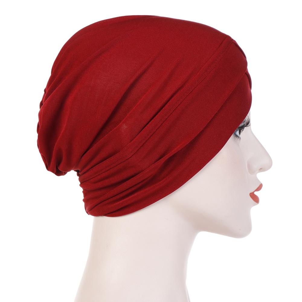 JTVOVO RUNMEIFA Modal Full Wrapped Forehead Cross Inner Headscarf Balaclava Elastic Beanie Muslim Women Stylish Hijab