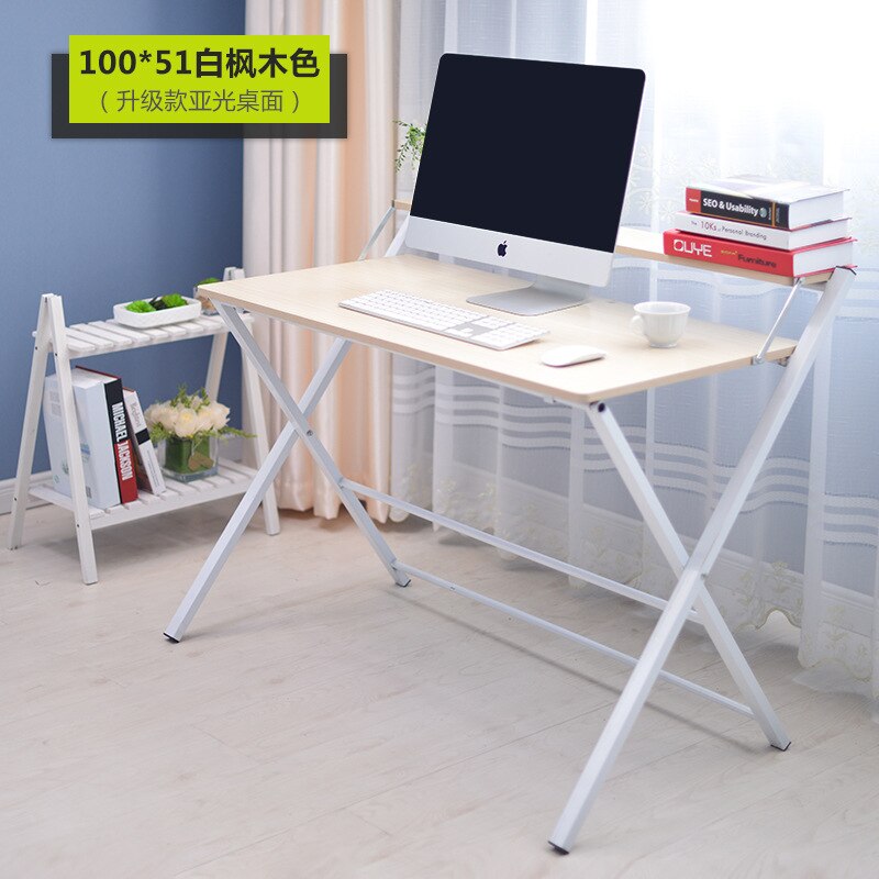 High foldable home laptop desk living room bedroom space saving portable desk writing desk office desk laptop table: E100cm