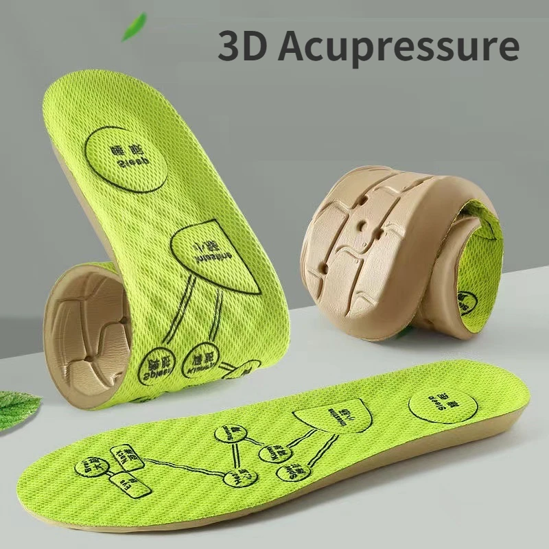 Palmilha de acupressão de pé masculino feminino macio respirável esportes almofada inserções absorvente de suor desodorante palmilha almofadas de sapato