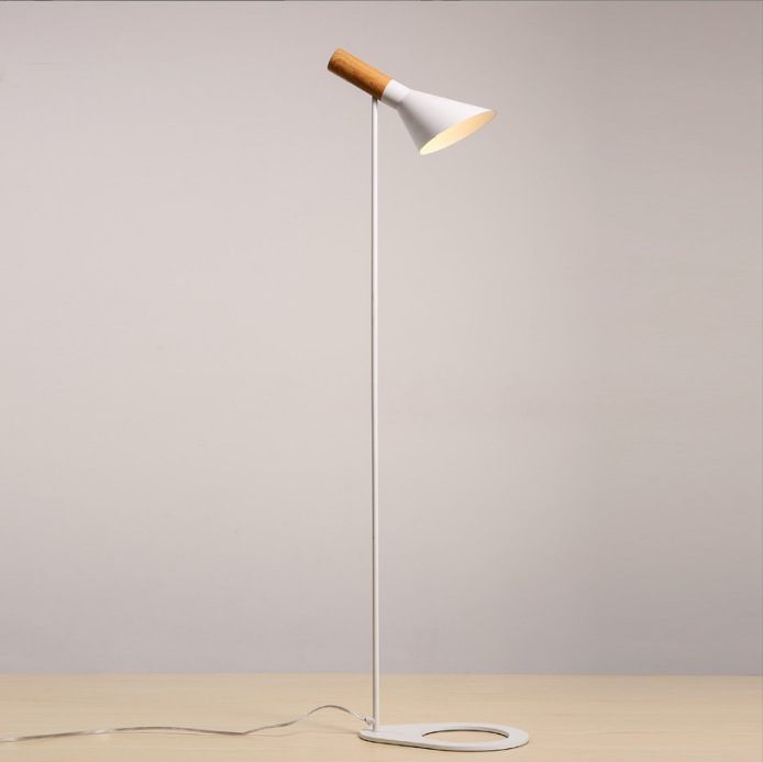Lampadaire d'angle LED moderne noir blanc lampadaires Arne Jacobsen pour salon décoration nordique lampe sur pied à la maison