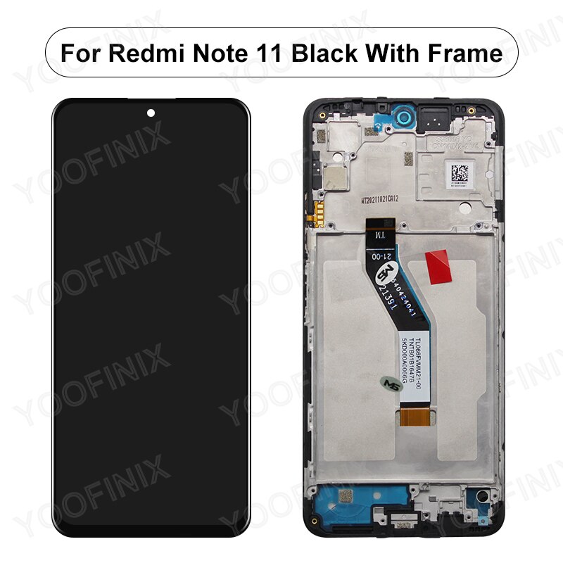 For Xiaomi Redmi Note 11 5G LCD Touch Screen Display Replacement Parts For Redmi Note 11 5G LCD: Black With Frame