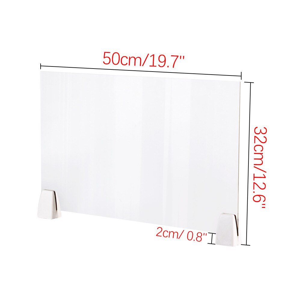 Full Transparent Partition Clear Perfection Reception Side Protection Safety Glass Counter Top Board Office Stand Spacer #R15