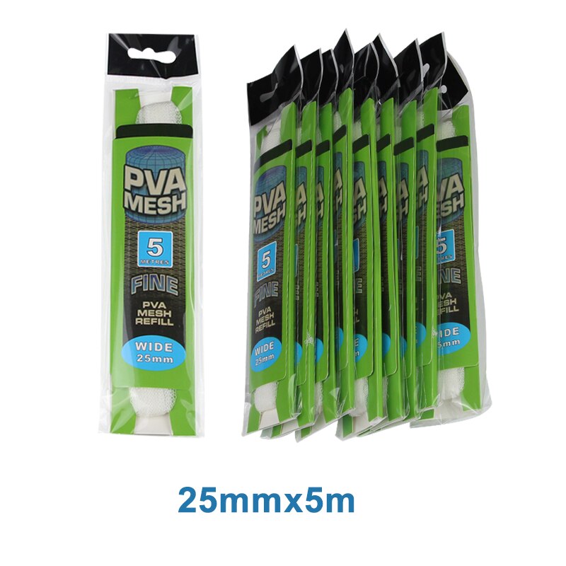Filet de Pêche en Maille PVA, Soluble, Carpe, Lot de 10 Pièces, 5 M, 25 mm, 37mm: 10pcs 25mm pva mesh