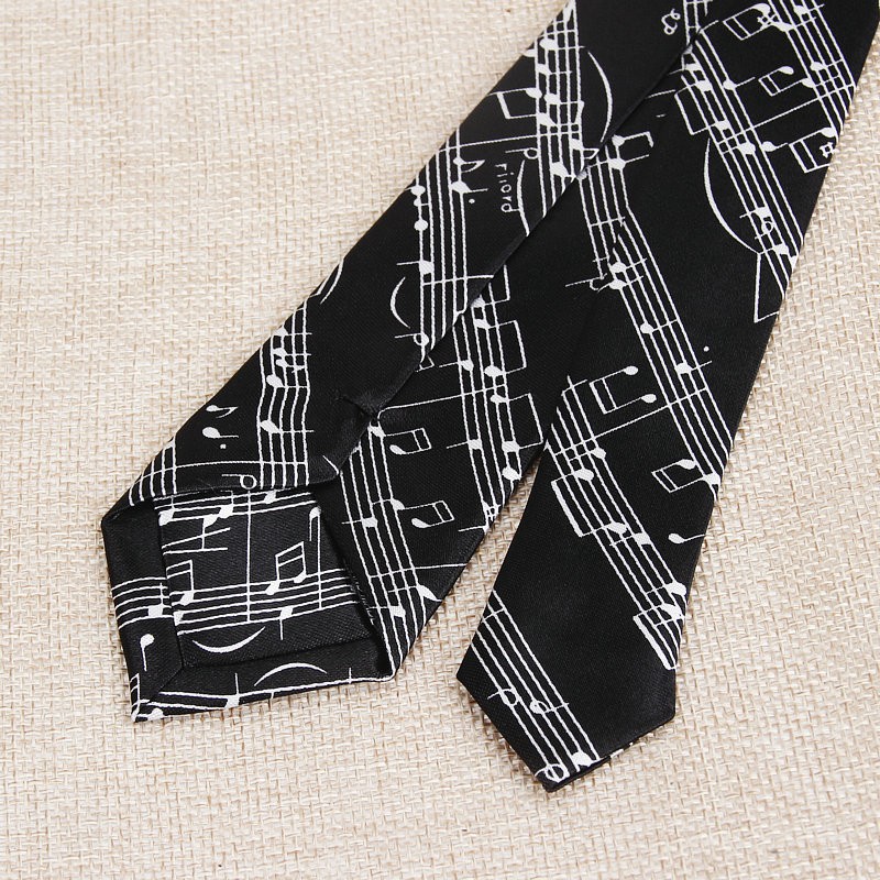 Corbata delgada de clásica para hombre, notas musicales coloridas, guitarra de Piano impresa, corbata de poliéster de 5cm de ancho, accesorio de para