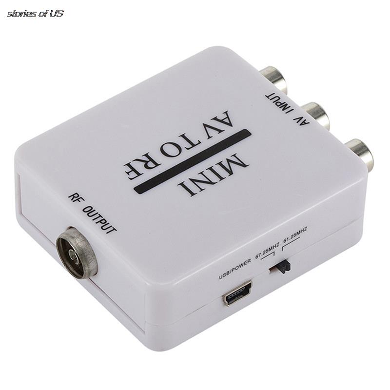 RCA/Composite A/V To RF/Coax/Coaxial Converter RF Modulator AV 2 COAX Adapter