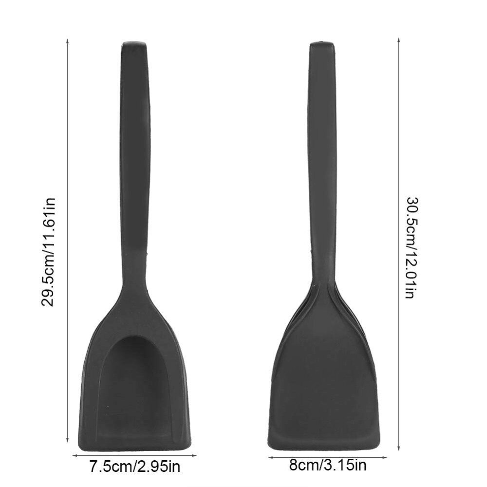 2 in 1 Silicone Spatula Egg Turners Grip Flip Heat-Resistant Non-Stick Spatula Toast Fried Egg Clip Kitchen Tools Accessories