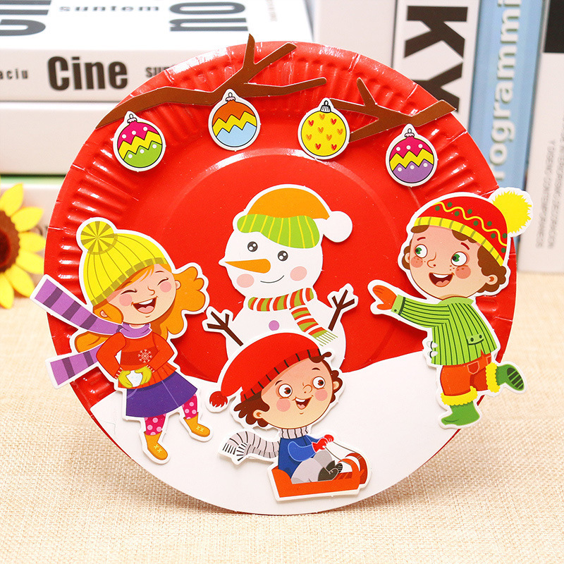 EVA DIY Cartoon Handicrafts Toys For Children Handmade Craft Animal Puzzle Paper Tray Painting Backpack Education Toy: Christmas 3