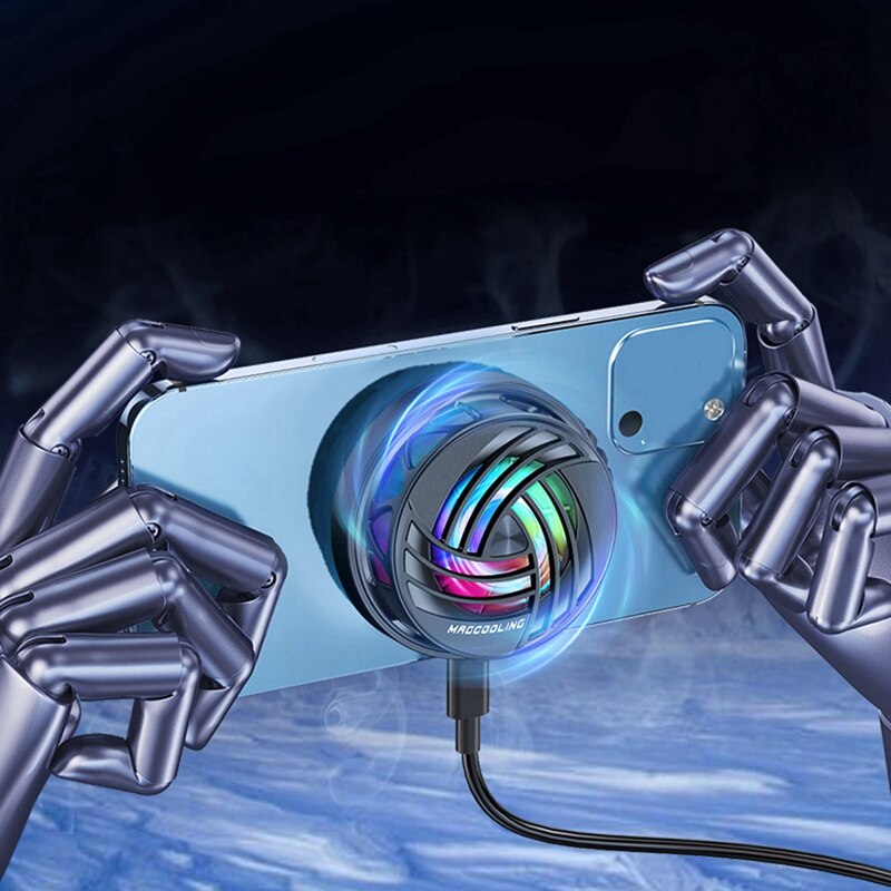 Tragbarer, universeller usb-magnet-halbleiter-handykühler mit gaming-lüfter für iphone/android