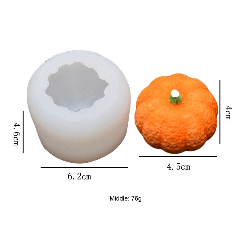 3D mini forma di zucca stampo in silicone fai da te sapone fatto a mano candela aromaterapia stampo in gesso stampi in resina decorazione per feste di Halloween: M