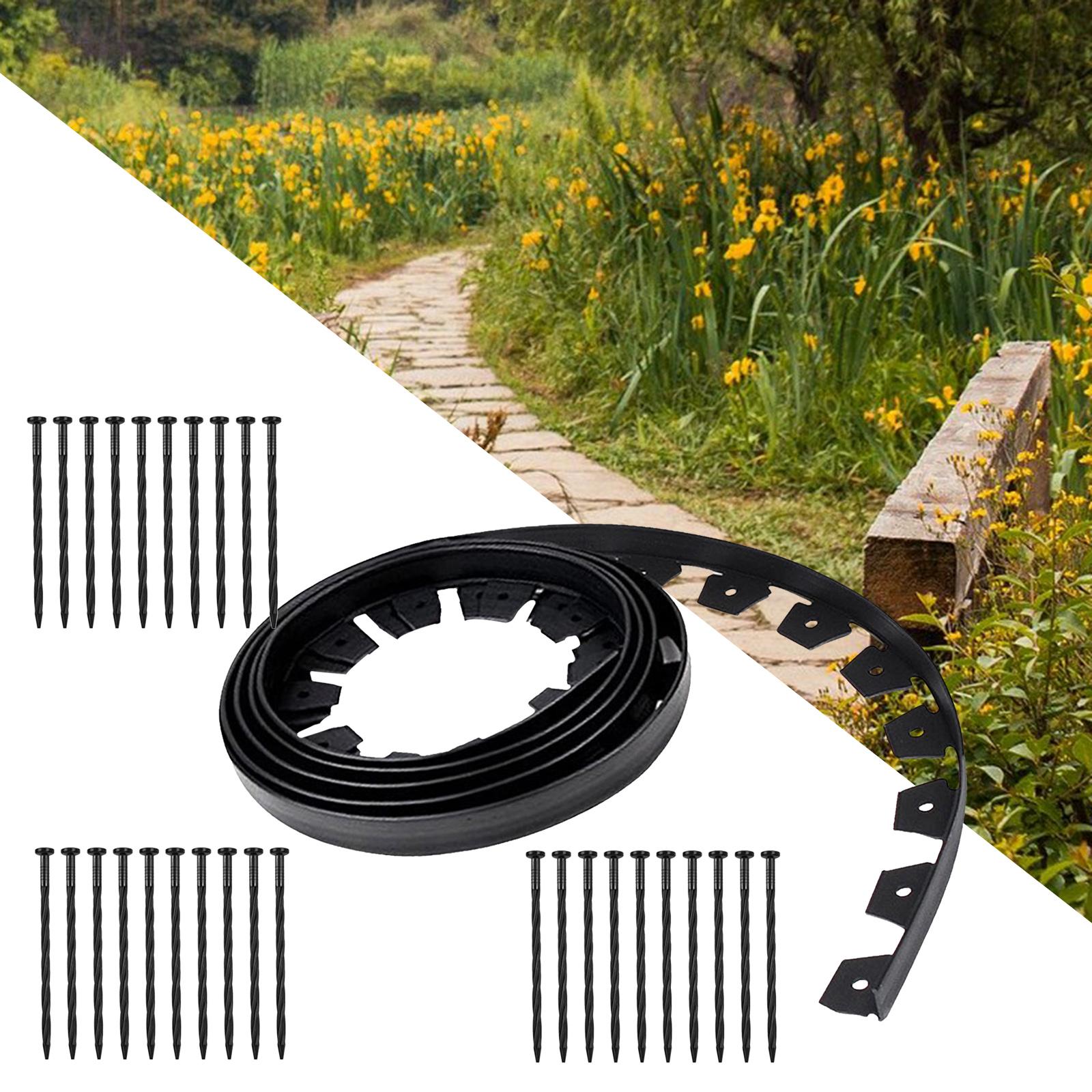 10M Yard Edging Kit Boundaries Landscape Border for Fence Patio Driveway
