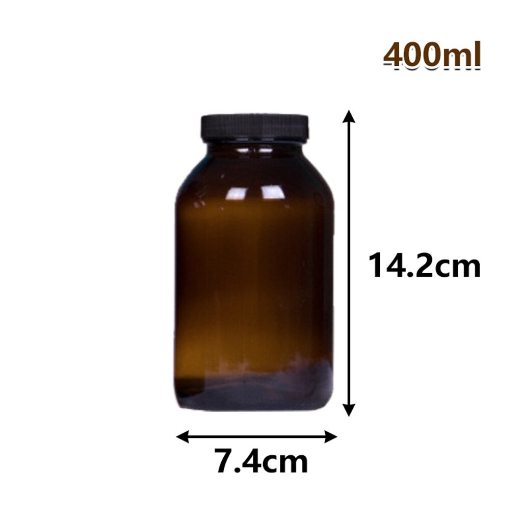 Dark Brown Wide Mouth Glass Bottle Lightproof Health Products Separate Bottling Brown Glass bottle Different Size: A