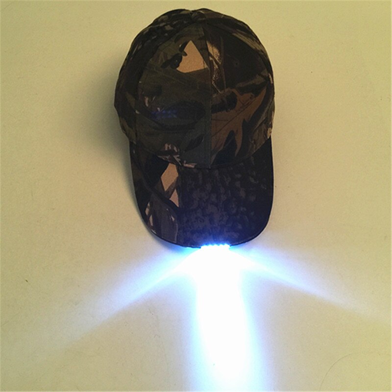 Faro LED gorra béisbol camuflaje pesca nocturna gorro exterior ligero gorro alpino lengua de pato montaña escalada Hip Hop Snapback