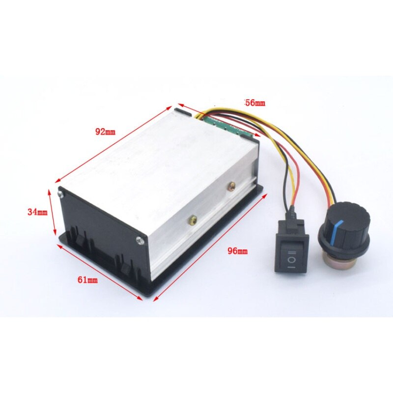 Wyświetlacz cyfrowy 0 ~ 100% regulowany DC 6-60V 20A regulator obrotów silnika DC regulator PWM 6V 12V 24V 48V 2000W robić przodu robić tyłu