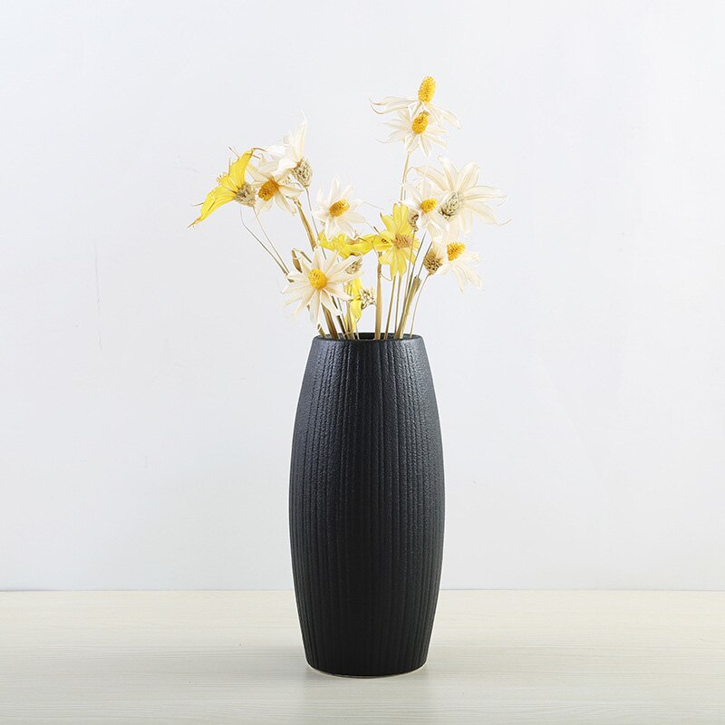 1pc nordiska vaser klassisk svart keramik vas retro vas dekoration handgjord konst & hantverk vaser för blommor hållare heminredning