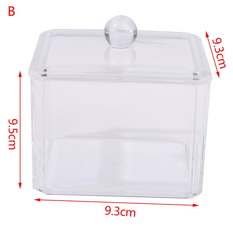 Acryl wattenstaafje make-up organizer opbergdoos draagbare container make-up wattenschijfjes houder cosmetica organizer: B