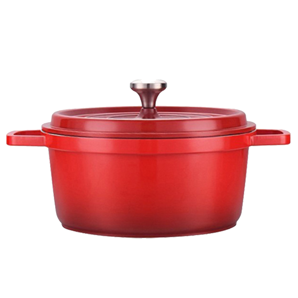 Enameled Cast Aluminum Dutch Oven with Lid Non-Stick Heavy Duty Stock Pot Dutch Oven Pot Multifunctional Cookware: Red / 2-3L