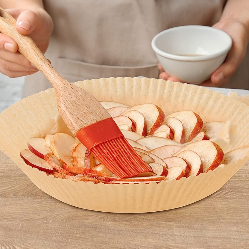50Pcs 16cm Special Paper for Air Fryer Baking Disposable Paper Liner Non-Stick Mat Barbecue Plate Food Oven Kitchen Pan Pad