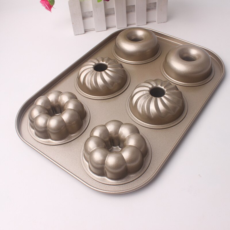 Mikrobølgeovn fad 6 huller nonstick muffin kage rustfrit stål middag