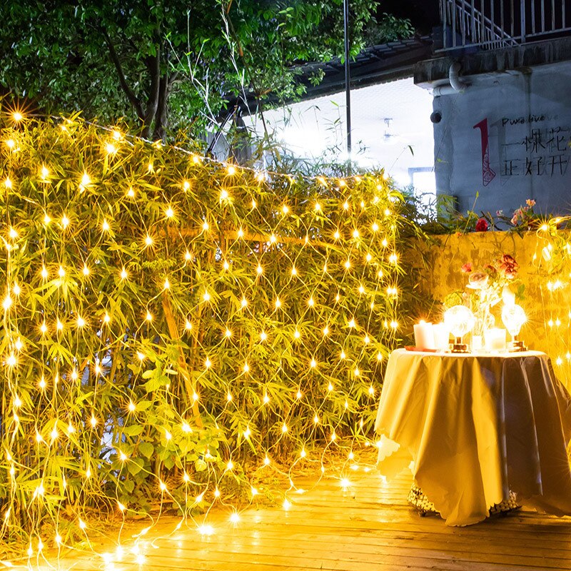 1.5x1.5/3x 2/6x4m résille chaîne lumières noël lumières fée guirlande extérieur maison pour mariage/fête/rideau/décoration de jardin