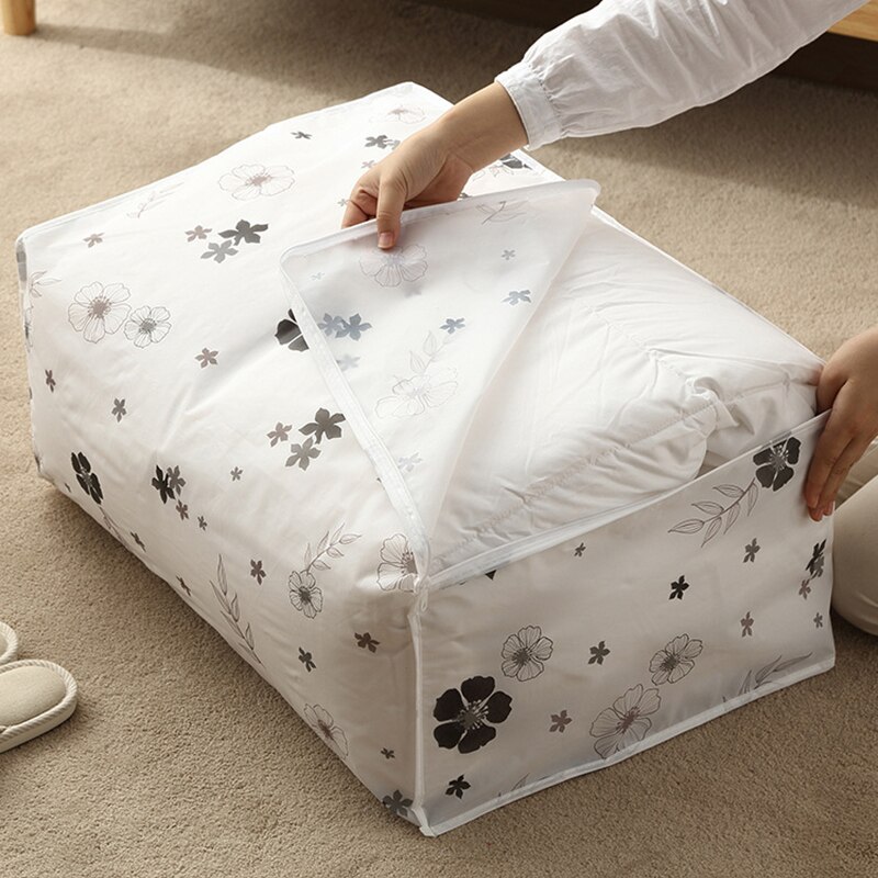 Pliable Fermeture Éclair Imperméable À L'eau Sac De Rangement Vêtements Literie Couverture Courtepointe Placard Organisateur Boîte Armoire Conteneur