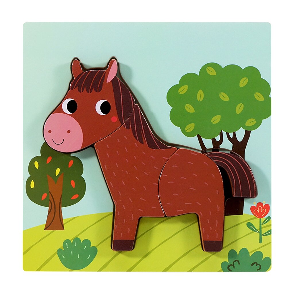 toys for children Wooden Animal Puzzles for Toddlers 1 2 3 Years Old Boys Girls Educational Toy игрушки для детей #G2020: F