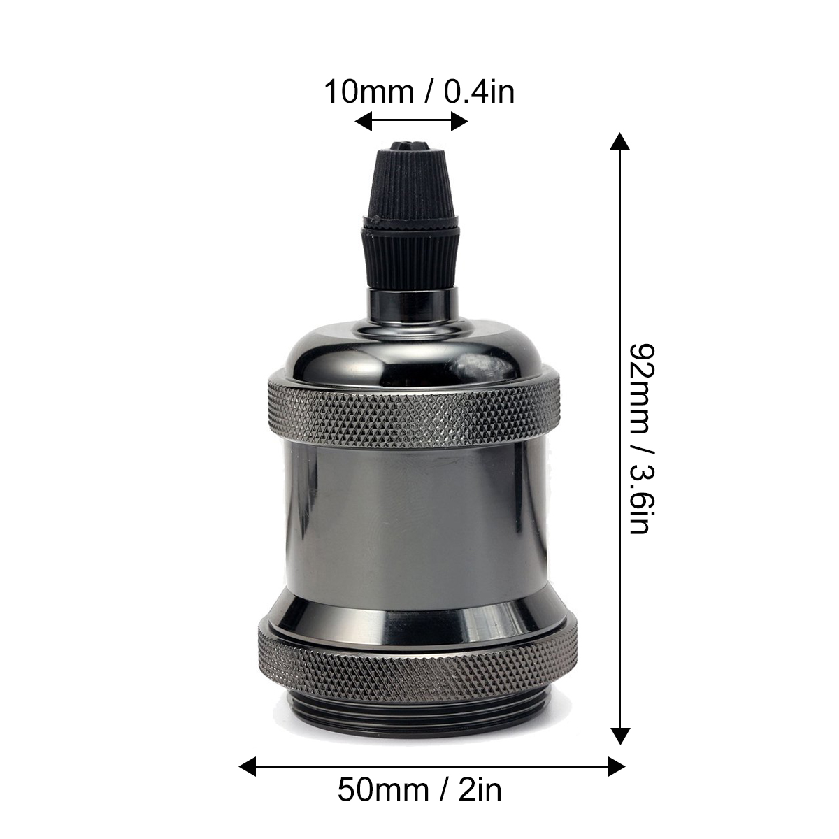 Sphoon-Base de lámpara antigua DIY, casquillo de tornillo E27, portalámparas decorativo de aluminio, lámpara de techo interior montada en superficie de Metal Vintage: Beige