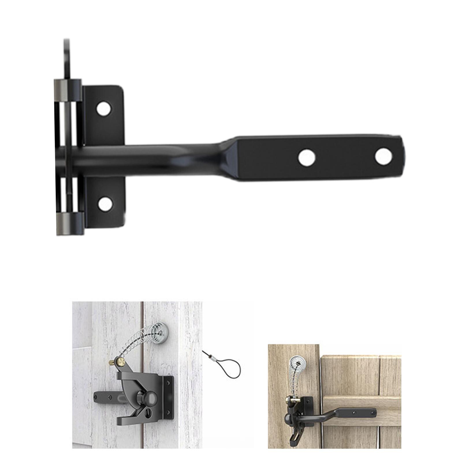 Gate Latch Spring Door Latch Hardware Self Locking Fence Lock for Outdoor Wooden Gates