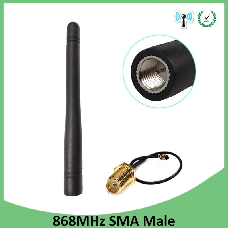 868 mhz 915 mhz antena 3dbi sma macho conector gsm 915 mhz 868 mhz antenas à prova dwaterproof água + 21cm RP-SMA/u. fl trança cabo