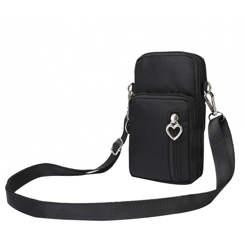 Kvinners håndvesker mini bag mobiltelefon vesker kvinnelige enkle små crossbody vesker uformelle damer klaff skulderveske gilrs cion veske: Svart