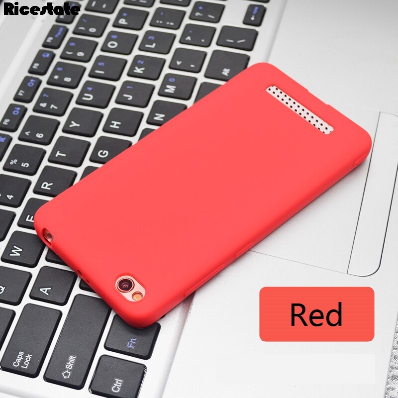 For Xiaomi Redmi 4A Matte Silicone soft Back Cover For Xiaomi Redmi 4A Back Cover Redmi4A Protect Skin Silicon case: Red