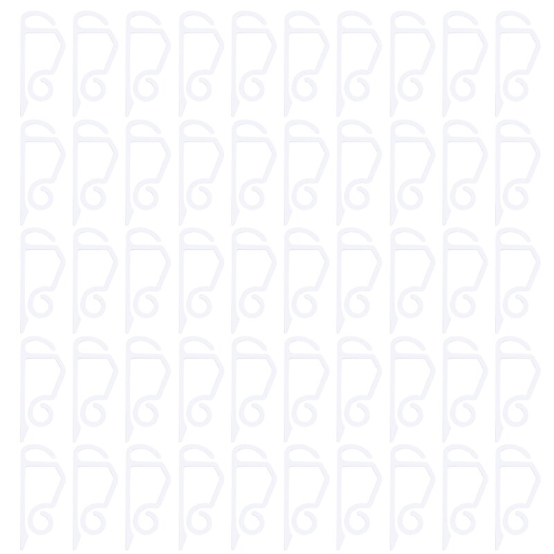 50Pcs Christmas Light Clips Outdoor Plastic Hanging Gutter Hook Weatherproof String Lamp Clamp Xmas Tree Hanger for: White