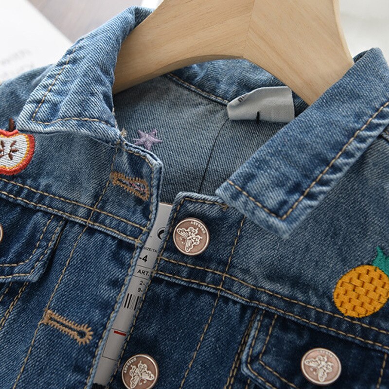 New Fashion giacca per bambini bottone Graffiti Cartoon manica lunga colletto rovesciato giacche per ragazze 2021 giacca per bambini primavera e autunno