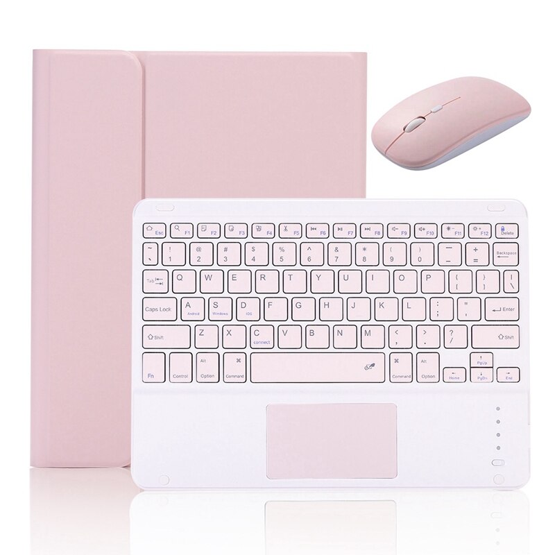 Detachable Press Bluetooth Keyboard Case and Mouse Set for iPad Pro10.5/Air3 /iPad 10.2 ) Tablet: Pink