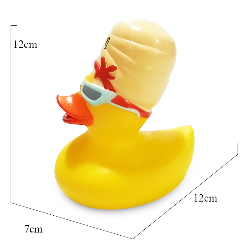 ESALINK 9Cm Ente Baby Spielzeug Kognitiven Puzzle Schwimm Spielzeug Sound Gummi Ente Crown Gelb Ente Bad Spielzeug Für Mädchen: YN140-1pcs