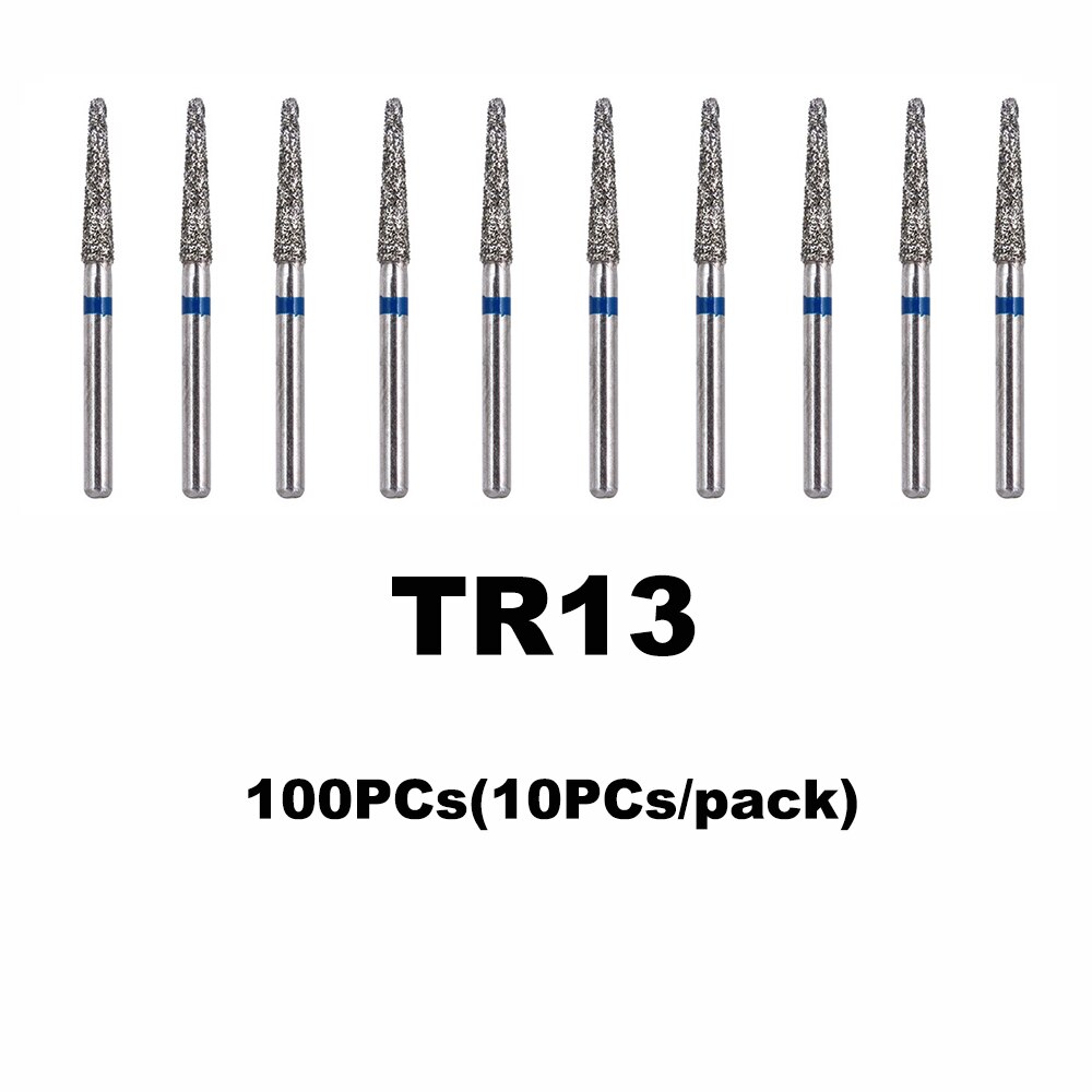 100PCs Dental Diamond Burs Drill Dentistry Burs Dia-burs for High Speed Handpiece Handle Diameter 1.6mm Dentist Tools BR31 FO32: 100PCs TR-13
