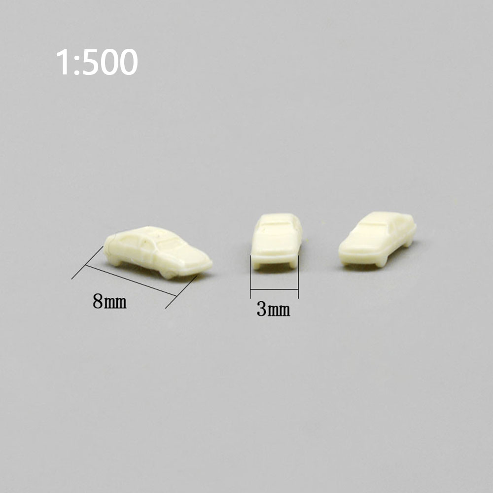 50Pcs Miniature Model Car 1:250/300/500 Scale White ABS Mini Plastic Model Cars: 500 scale