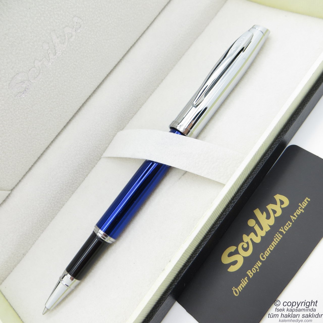 Scrikss 39 azul marino cromo rodillo pluma | Scrikss pluma | Pluma de la İsme pluma especial |