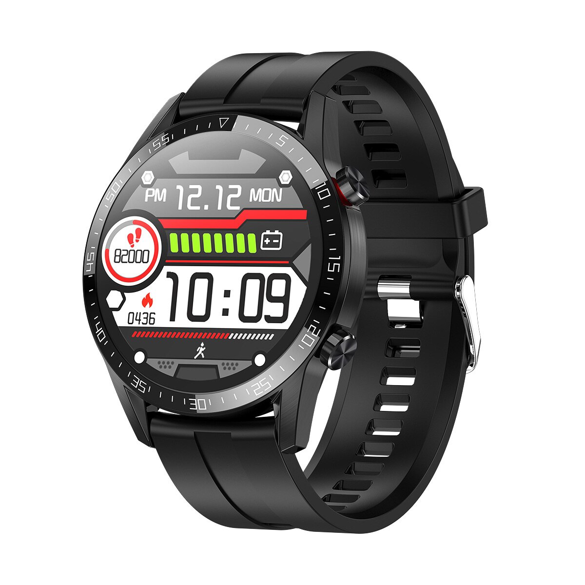 smart watch L13 Bluetooth call notification heart rate blood pressure blood oxygen information push IP68 waterproof: Black