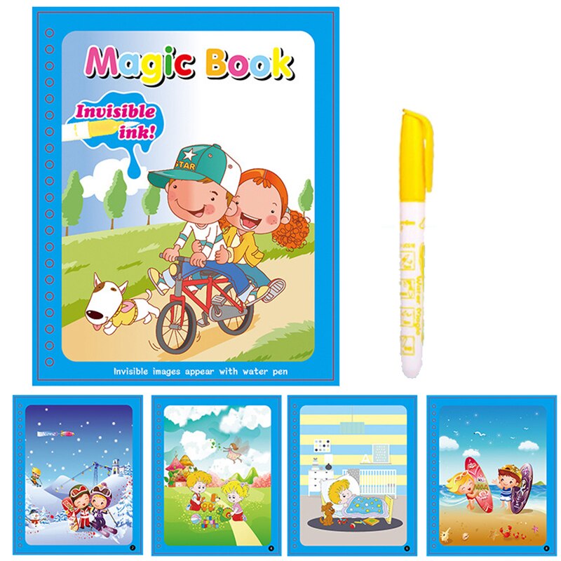 35 Style Montessori Set da disegno per giocattoli per bambini colorazione riutilizzabile libro magico per acqua tavolo da pittura per Doodle educativo precoce sensoriale: Oro