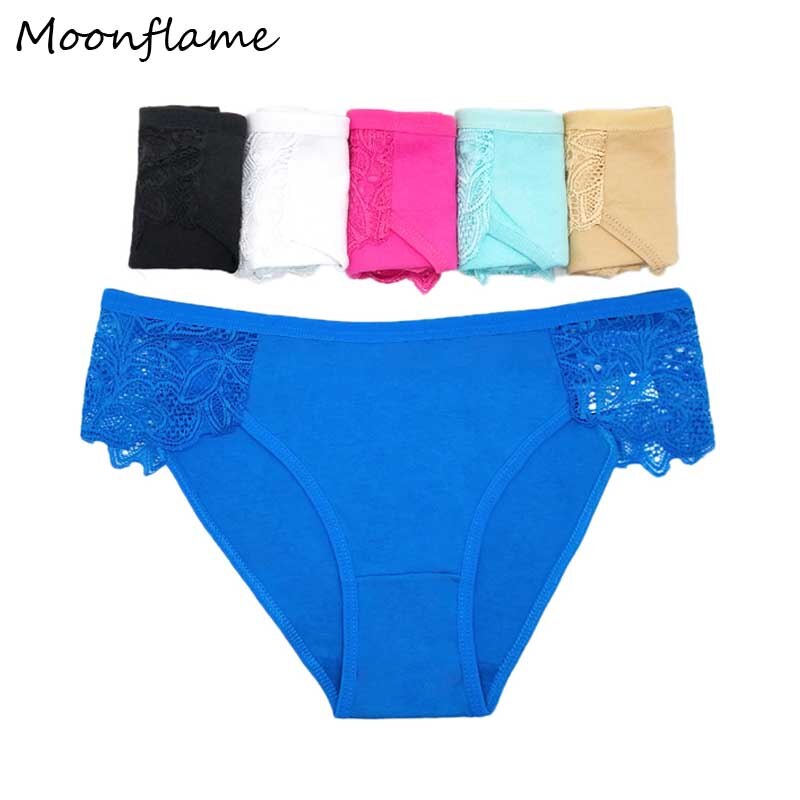 5 Pcs/lots Comfort Low Rise Sexy Lace Cotton Women Panties M L XL 89309: XL