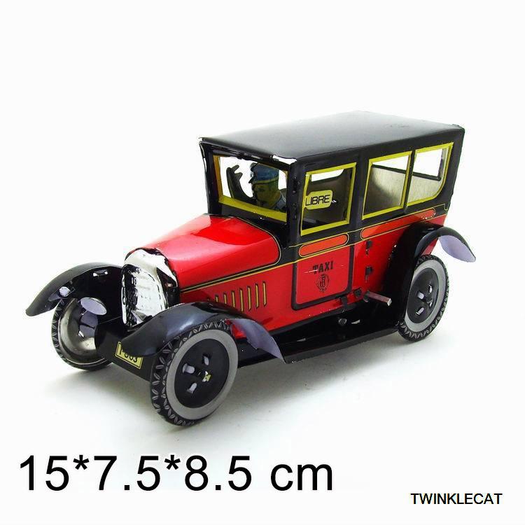 1PC Clockwork Car Toy Tinplate Tin Childhood Winder Cars Vintage Handmade Crafts Collection Figure Metal Wind Up Toys Model: M805 R