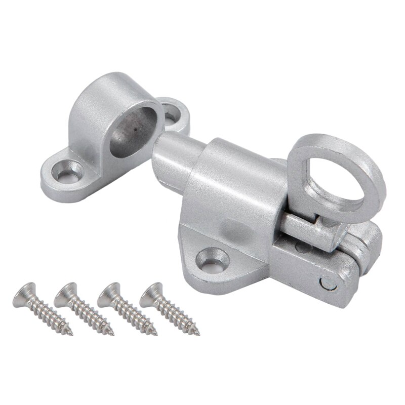 Aluminum Alloy Security Automatic Window Gate Lock Spring Bounce Door Bolt Latch: Default Title