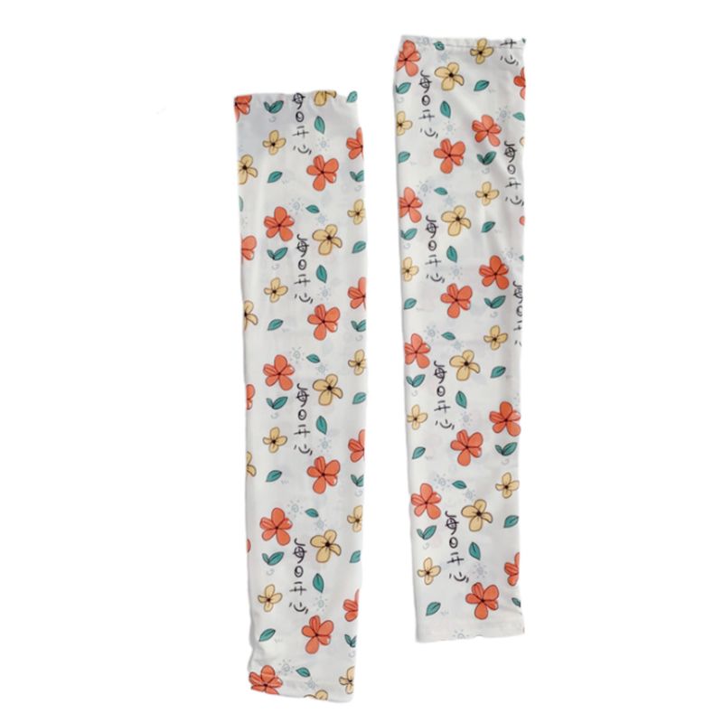Unisex sommer solcreme arm ærmer søde daisy blomster jordbær print uv beskyttelse is silke kørsel fingerløse handsker: 7