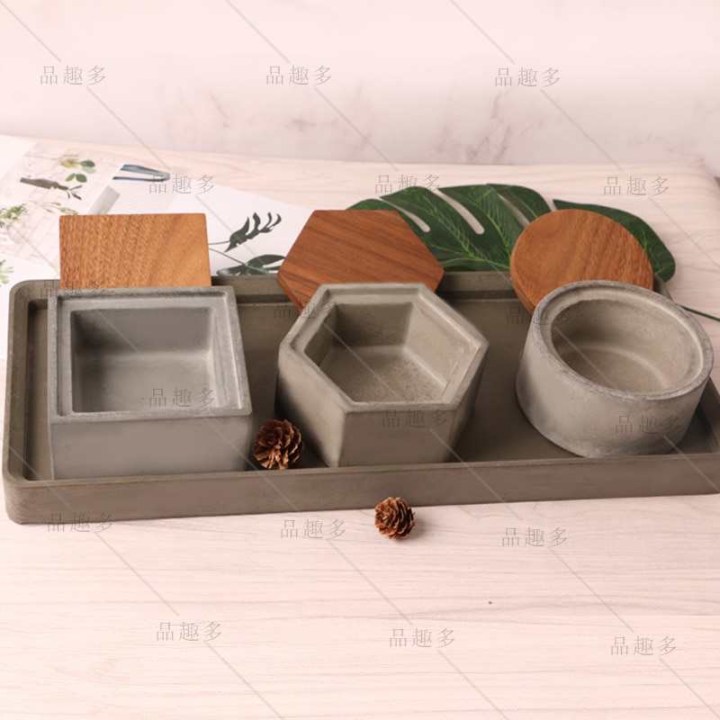 Store content box silicone mold desktop receive jewelry box cement concrete mould by hand