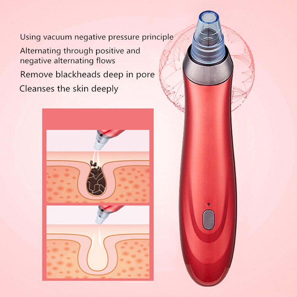 Facial Blackhead Extractor Instrument Vacuum Blackhead Remover Extractor Facial Skin Care Beauty Pore Acne Cleaner