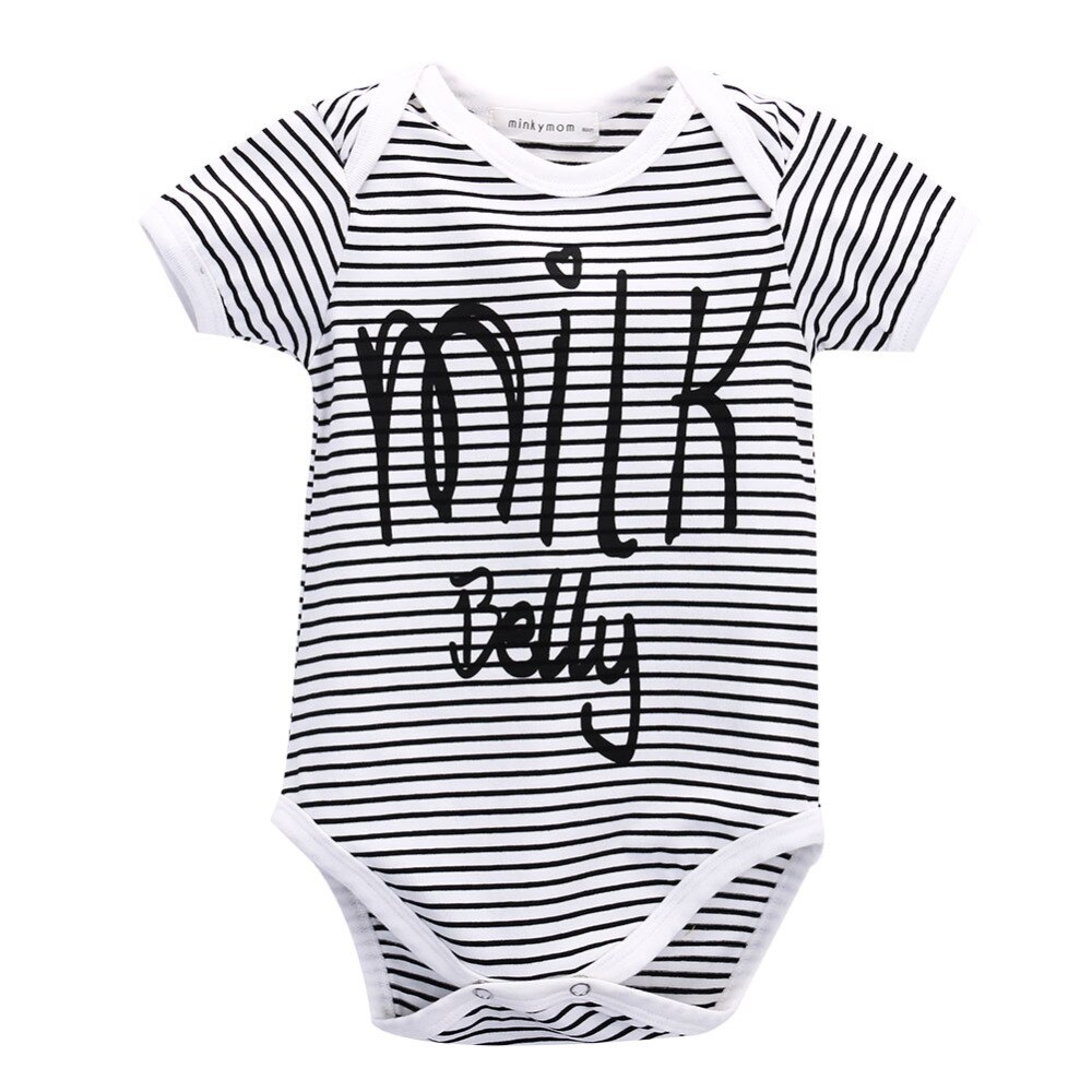 los más nuevos niños bebé niña de manga corta de algodón infantil a rayas mono ropa trajes