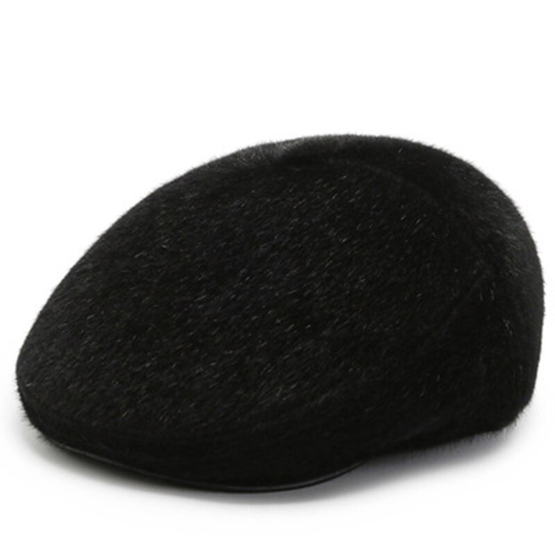 Winter Faux Fur Newsboy Hat With Earflaps Beret Dad Hat For The Elderly Peaked Cap Winter Warm Hats For Old Men Flat Cap